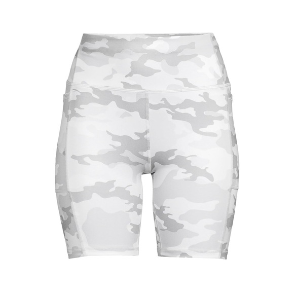 ATHLETIC WORKS Biker Shorts Size Medium 8-10 Womens Camouflage Pull On Grays New - Picture 2 of 10